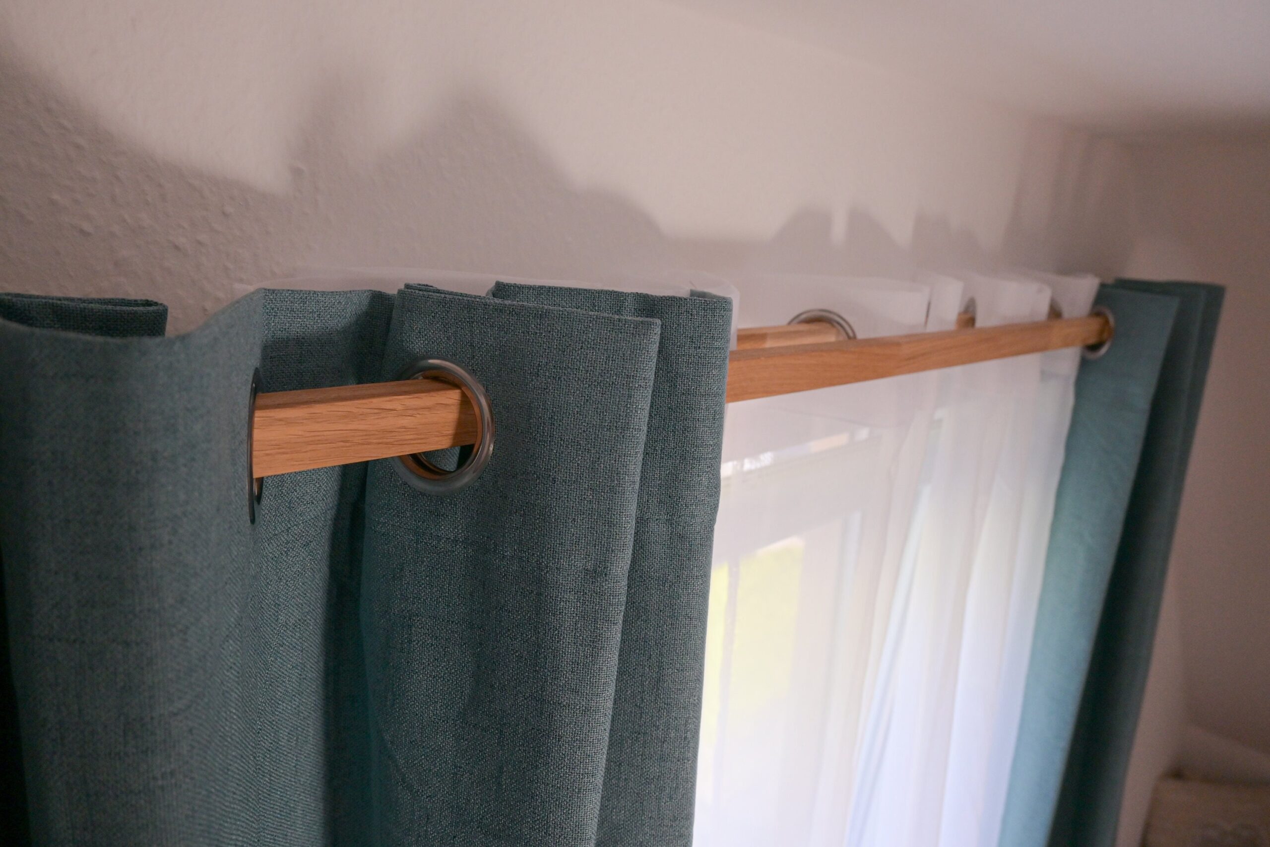 Doppel-Gardinenstange aus Holz | ab 200 cm