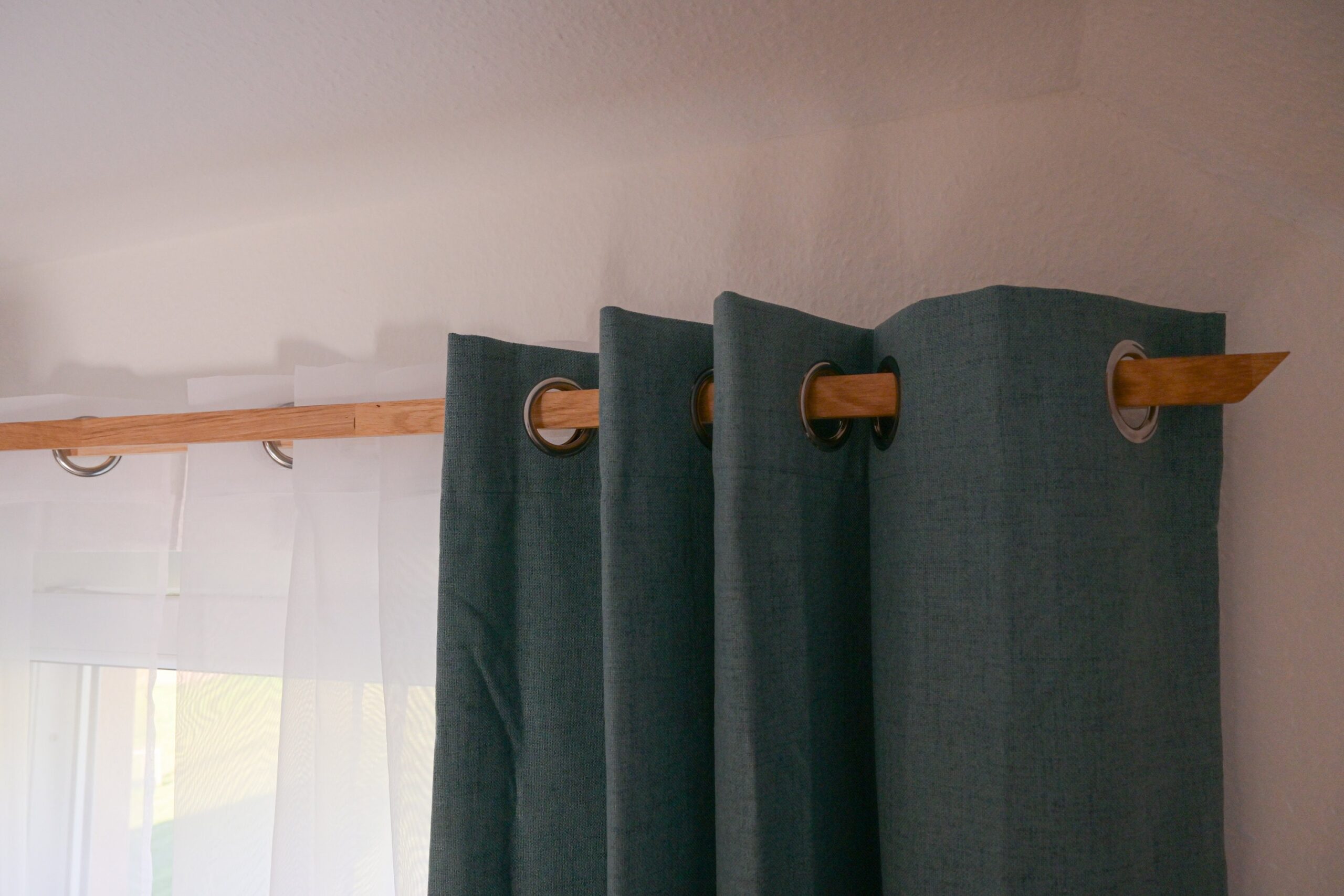 Doppel-Gardinenstange aus Holz | ab 200 cm – Bild 2
