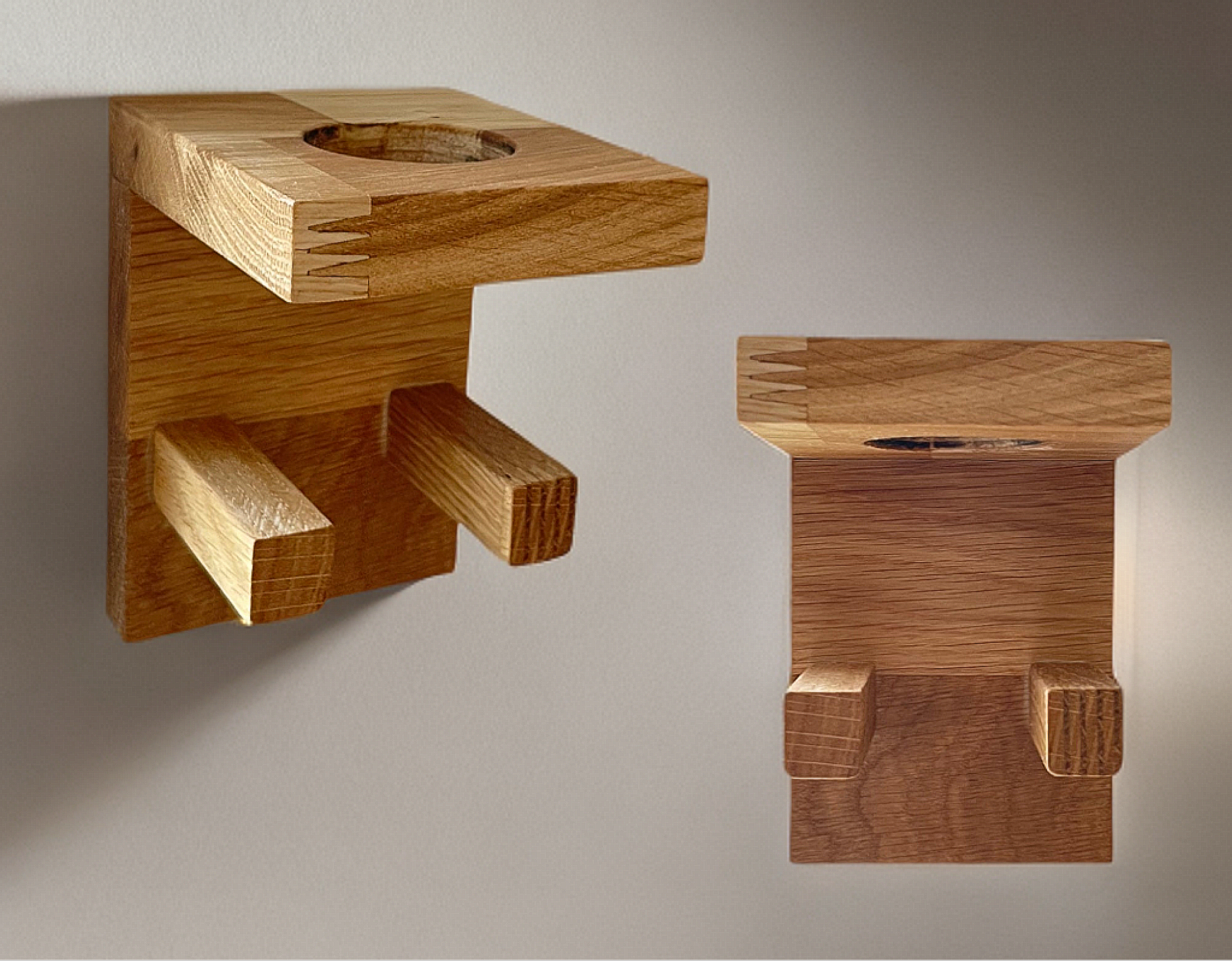 Baseballschläger Wandhalter aus Holz | Handgefertigte Halterung aus Eiche – Bild 2